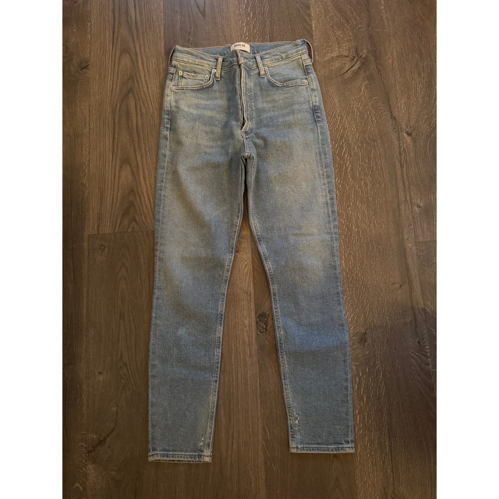 AGOLDE Nico High Rise Slim Fit Jeans 26 Light Blue Stretch Denim NWOT